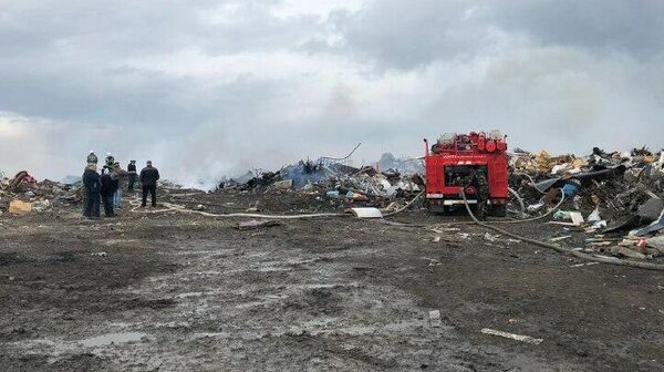 Пожар на полигоне ТБО в Норильске
