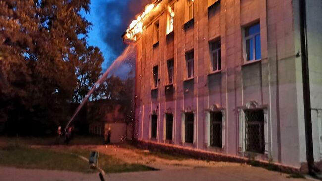 Пожар в здании Дома культуры в Гусь-Хрустальном