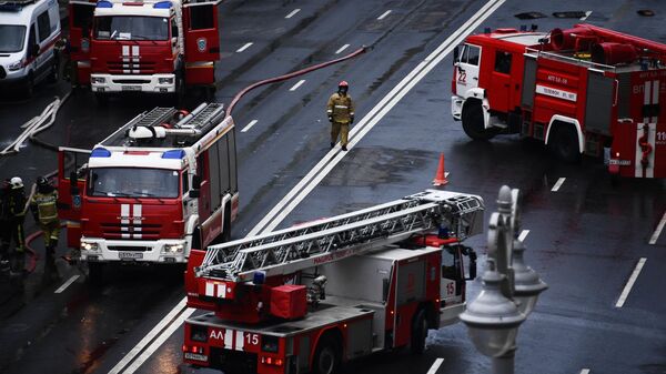 Пожарные машины в центре Москвы