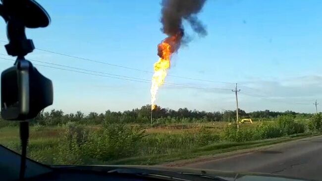 Место прорыва газопровода в Самарской области