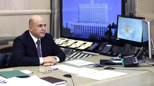 Председатель правительства РФ Михаил Мишустин проводит совещание с вице-премьерами РФ в режиме видеоконференции