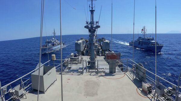 Военные корабли НАТО в Эгейском море