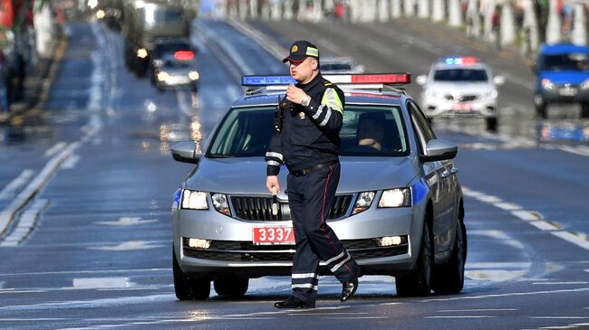 Сотрудник дорожно-патрульной службы Белоруссии