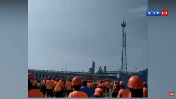 Появилось видео массовых погромов в офисе подрядчика Газпрома