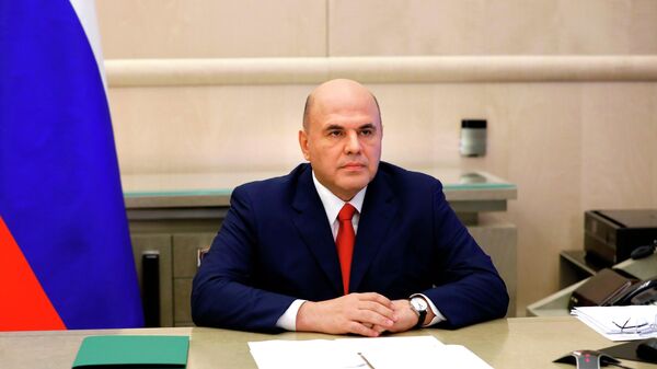 Председатель правительства России Михаил Мишустин проводит заседание в режиме видеоконференции