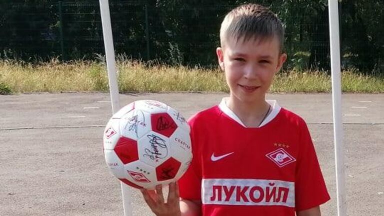 11-летний Савва Ярыгин в форме Спартака