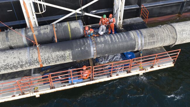  Надводная сварка захлестного стыка морской части газопровода Северный поток — 2