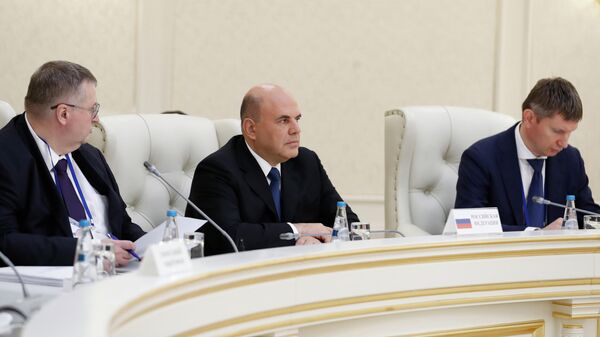 Председатель правительства РФ Михаил Мишустин на заседании Евразийского межправительственного совета в Минске