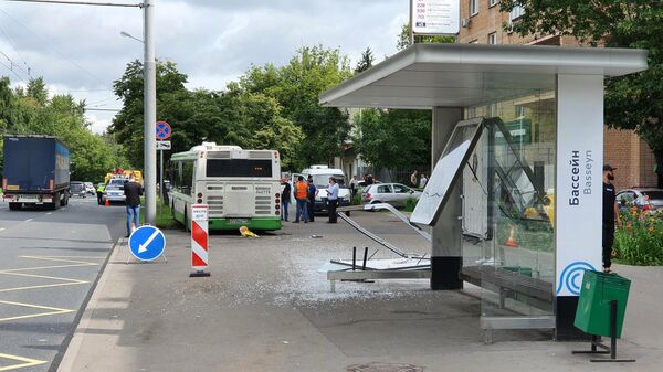Последствия ДТП с автобусом в Люблино