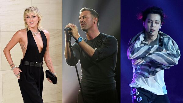 Майли Сайрус, Крис Мартин (Coldplay), BTS