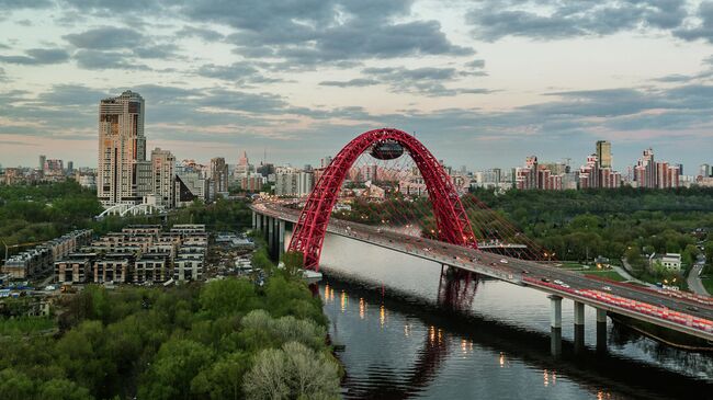 Живописный мост через Москву-реку.