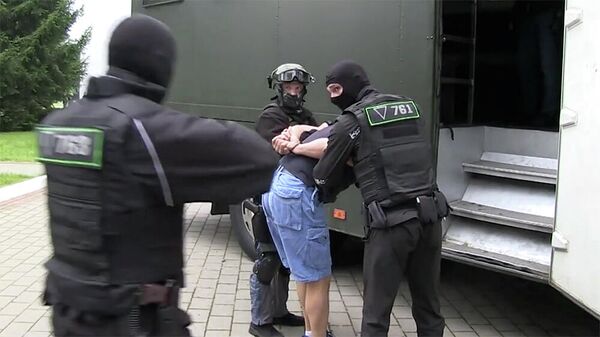 Кадр оперативного видео задержания россиян в Белоруссии