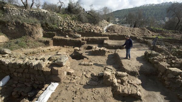 Участок археологических раскопок в Тель-Моца близ Иерусалима, Израиль