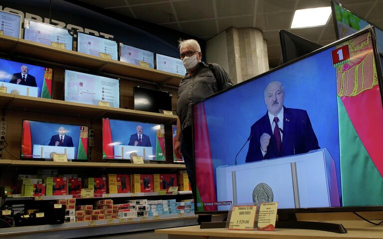 Трансляция предвыборного послания Президента Белоруссии Александра Лукашенко Трансляция предвыборного послания Президента Белоруссии Александра Лукашенко
