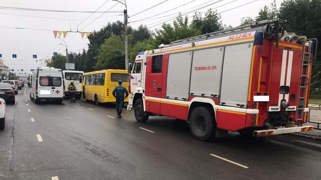 На месте ДТП с участием двух микроавтобусов и автобуса в Иванове