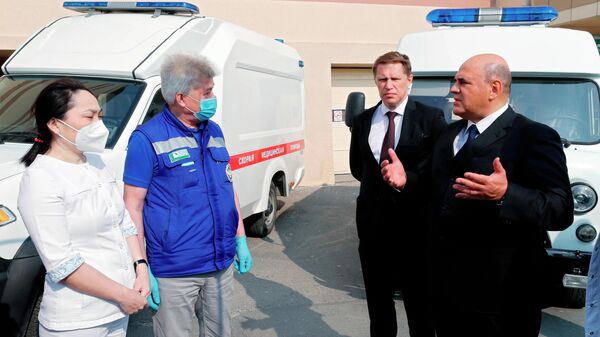  Председатель правительства РФ Михаил Мишустин во время беседы с врачами Чукотской окружной больницы