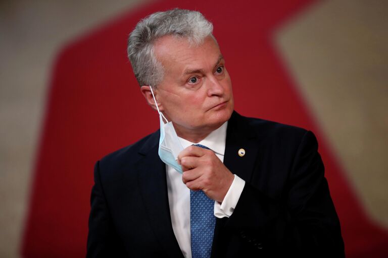 Президент Литвы Гитанас Науседа на саммите ЕС в Брюсселе Президент Литвы Гитанас Науседа на саммите ЕС в Брюсселе