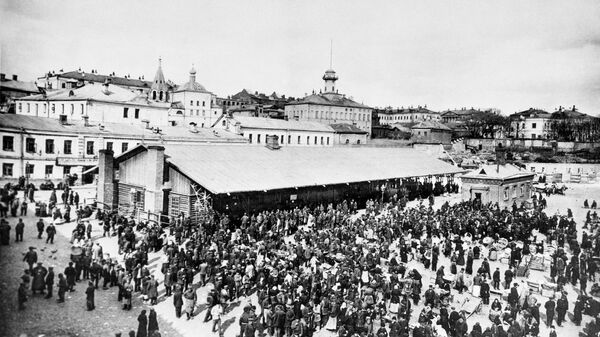 Биржа труда и народная столовая на Хитровом рынке, 1913 год.