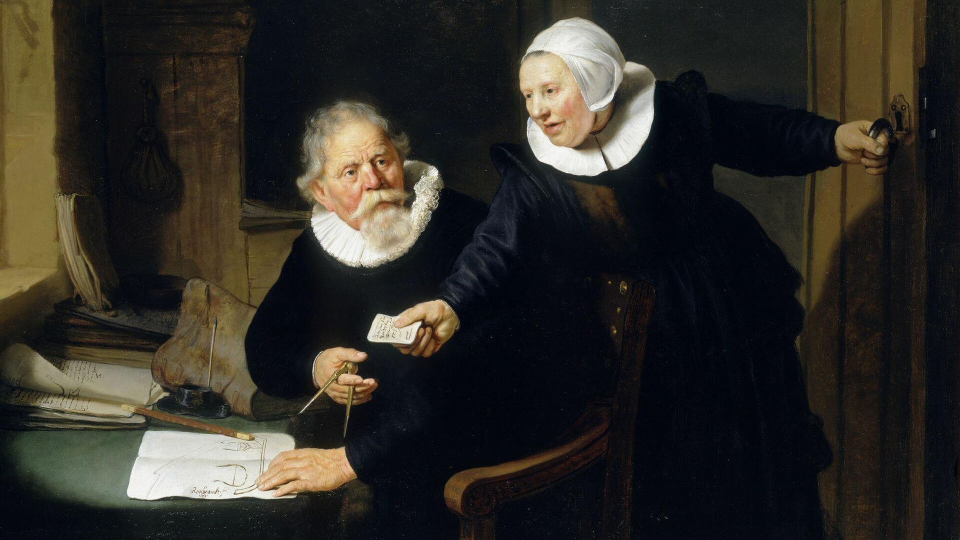 Картина Судостроитель и его жена Харменса ван Рейна Рембрандта  - РИА Новости, 1920, 23.08.2020