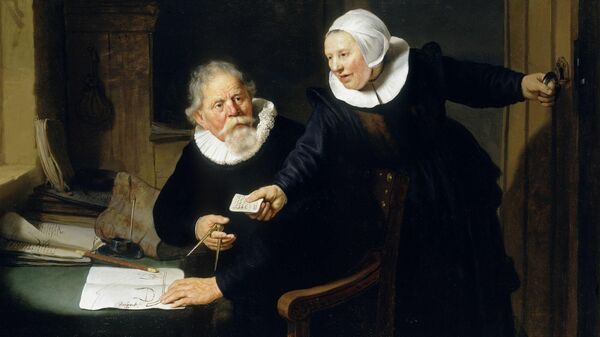 Картина Судостроитель и его жена Харменса ван Рейна Рембрандта 