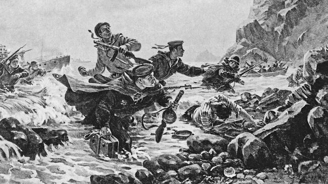 Репродукция картины Десант на Курильских островах художника Андрея Плотнова Репродукция картины Десант на Курильских островах художника Андрея Плотнова