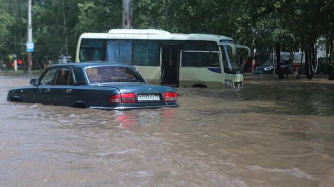 Последствия ливня в Благовещенске