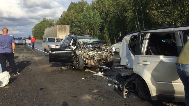  ДТП  на ФАД Тюмень-Омск между деревнями Быково и Новолокти в Ишимском районе, Тюменской области