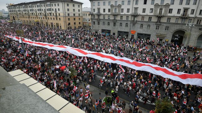 Участники акции протеста в Минске