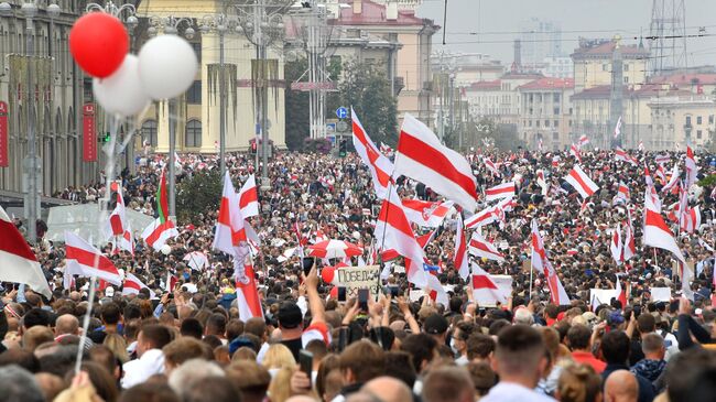 Участники акции протеста в Минске