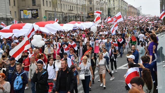 Участники акции протеста в Минске