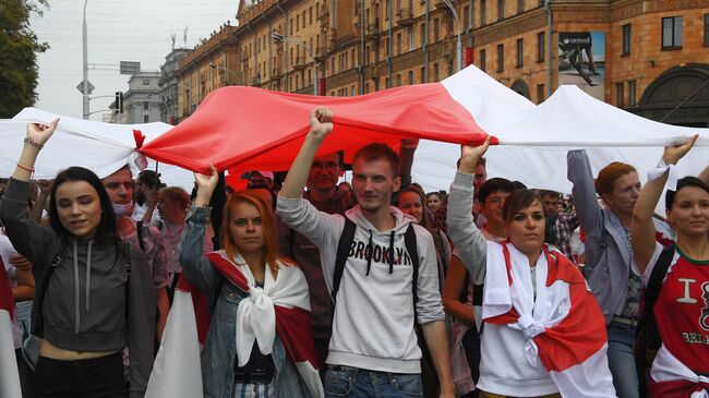 Участники акции протеста в Минске