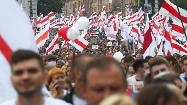 Участники акции протеста в Минске