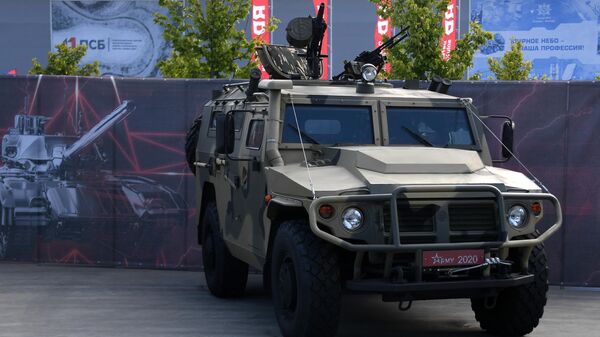 Бронеавтомобиль Тигр-М на выставке вооружений Международного военно-технического форума (МВТФ) Армия-2020 в военно-патриотическом парке Патриот