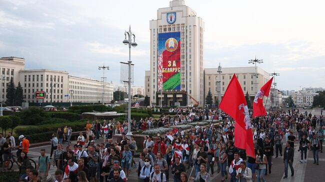 Участники акции протеста в Минске