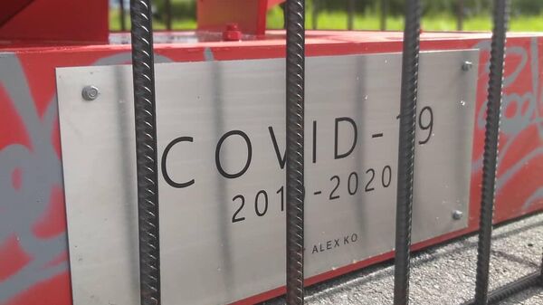 Инсталляция под названием Памятник победе над коронавирусом появилась в Красногвардейском районе Санкт-Петербурга