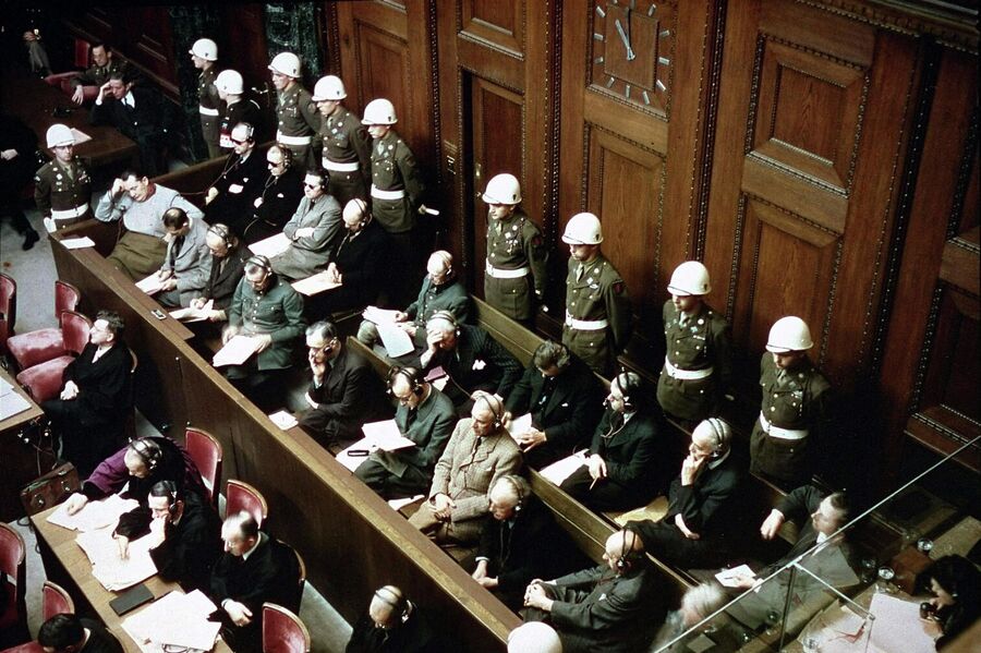 Нюрнбергский процесс. На скамье подсудимых бывшие руководители гитлеровской Германии