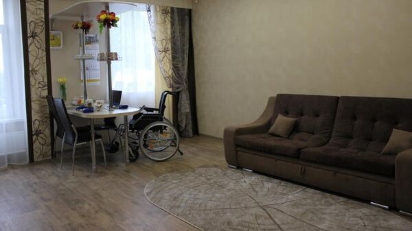 Модульная квартира с тренажерами для детей-инвалидов, открывшаяся в Ачинском реабилитационном центре для детей и подростков с ограниченными возможностями