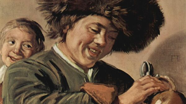 Франс Халс. Двое смеющихся юношей с пивным кувшином. 1626-1627