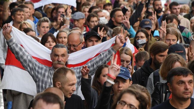 Участники акции протеста в Минске