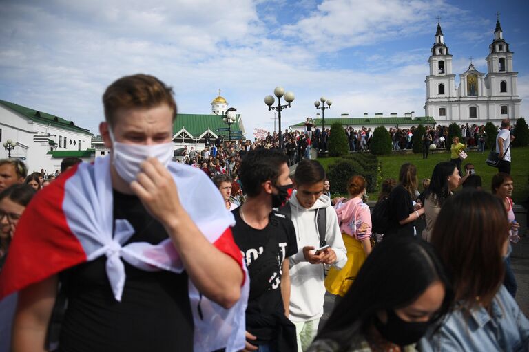 Участники студенческой акции протеста в Минске