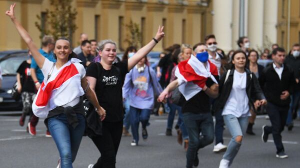 Участники студенческой акции протеста в Минске
