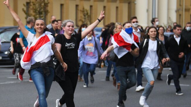 Участники студенческой акции протеста в Минске