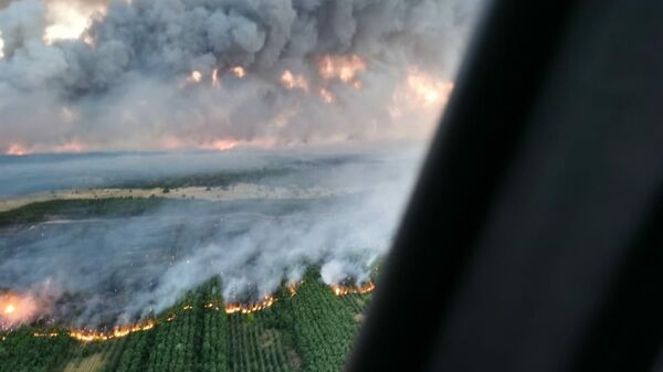 Тушение пожара в Ростовской области силами армейской авиации ЮВО