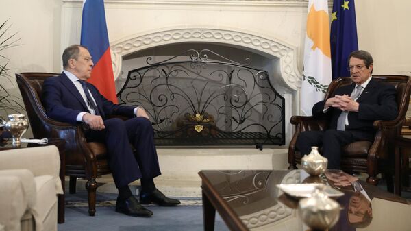 Министр иностранных дел РФ Сергей Лавров и президент Кипра Никос Анастасиадис 
