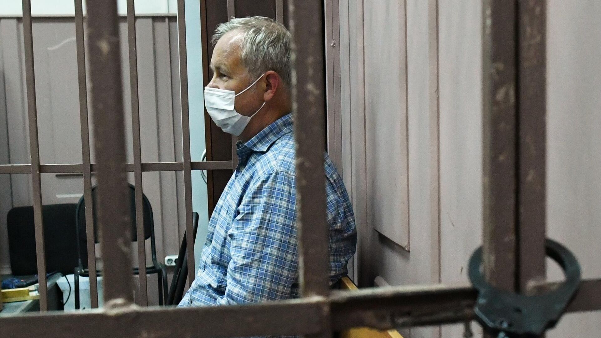 Вице-президент компании Ланит Владимир Макаров, проходящий соучастником по уголовному делу о хищении более 600 млн рублей бюджетных средств, во время избрания меры пресечения в Басманном суде Москвы - РИА Новости, 1920, 09.09.2020