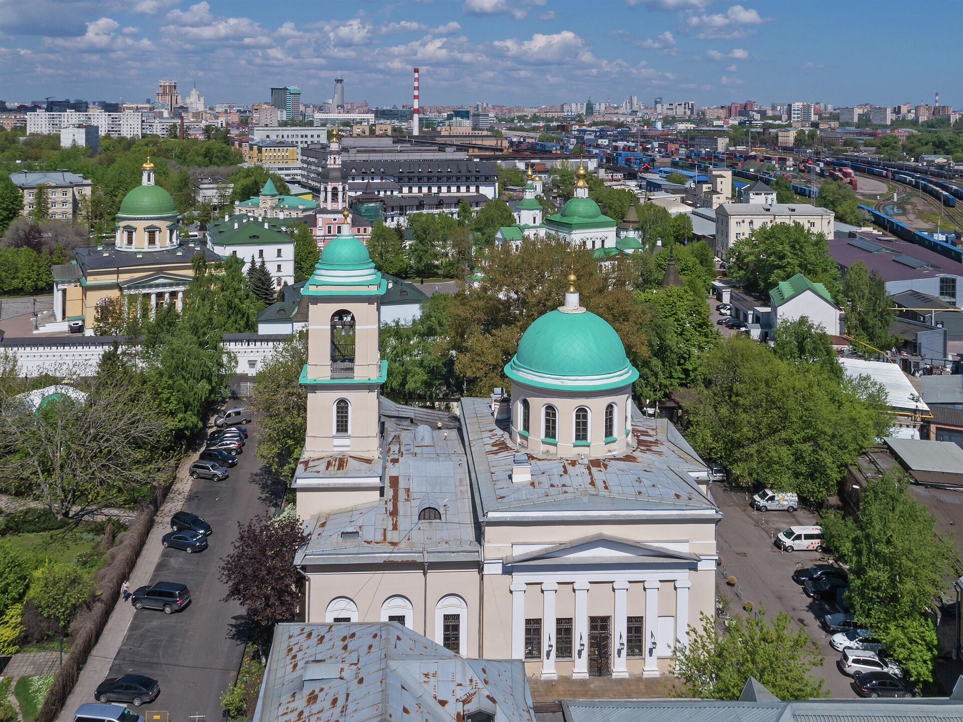 Аэрофотосъемка церкви Воскресения Словущего в Даниловской Слободе в Москве Аэрофотосъемка церкви Воскресения Словущего в Даниловской Слободе в Москве - РИА Новости, 1920, 11.09.2020