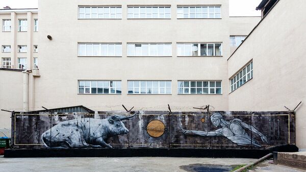 Граффити Стрелы в Екатеринбурге, авторы Никита Nomerz и Стас Bags