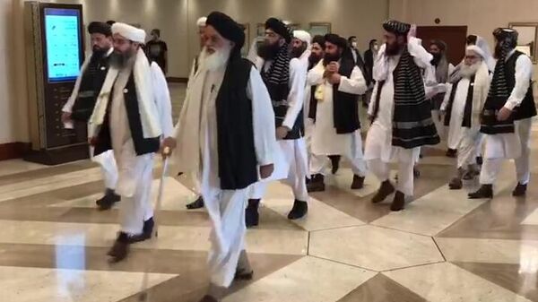 Делегация движения Талибан (запрещено в РФ), прибывшая на переговоры с правительством Афганистан