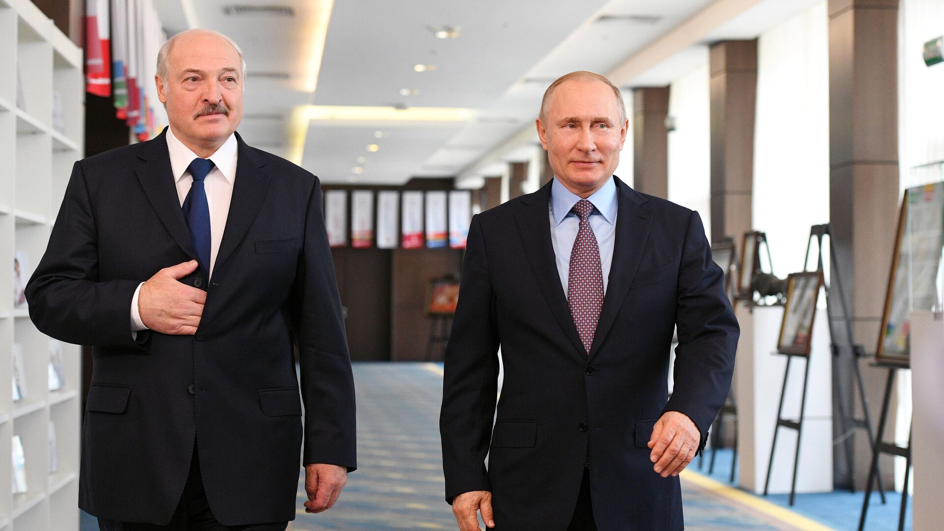 Президент РФ Владимир Путин и президент Белоруссии Александр Лукашенко - РИА Новости, 1920, 16.04.2021