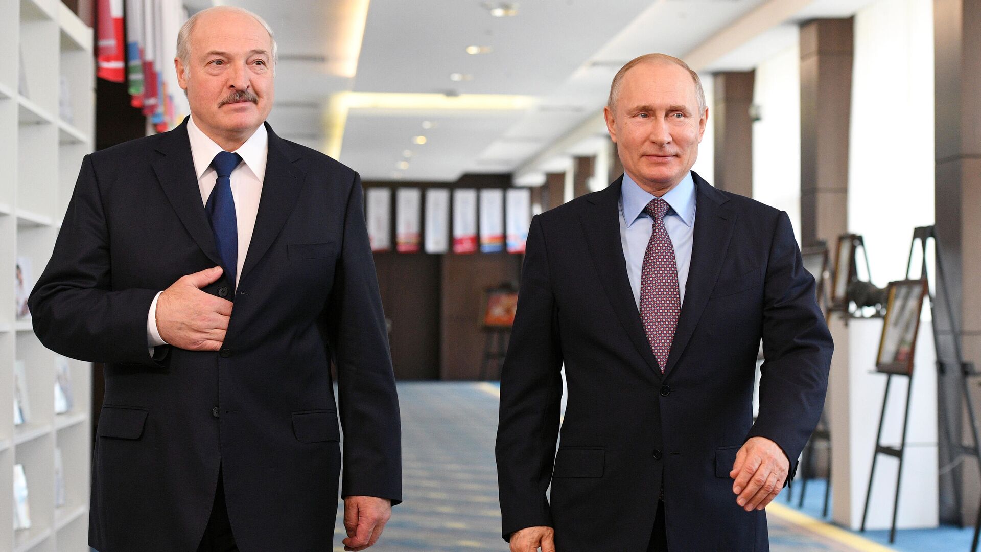 Президент РФ Владимир Путин и президент Белоруссии Александр Лукашенко - РИА Новости, 1920, 11.02.2021